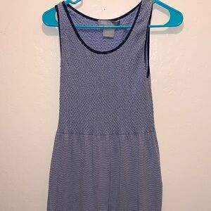 Navy Striped Sleeveless Dress